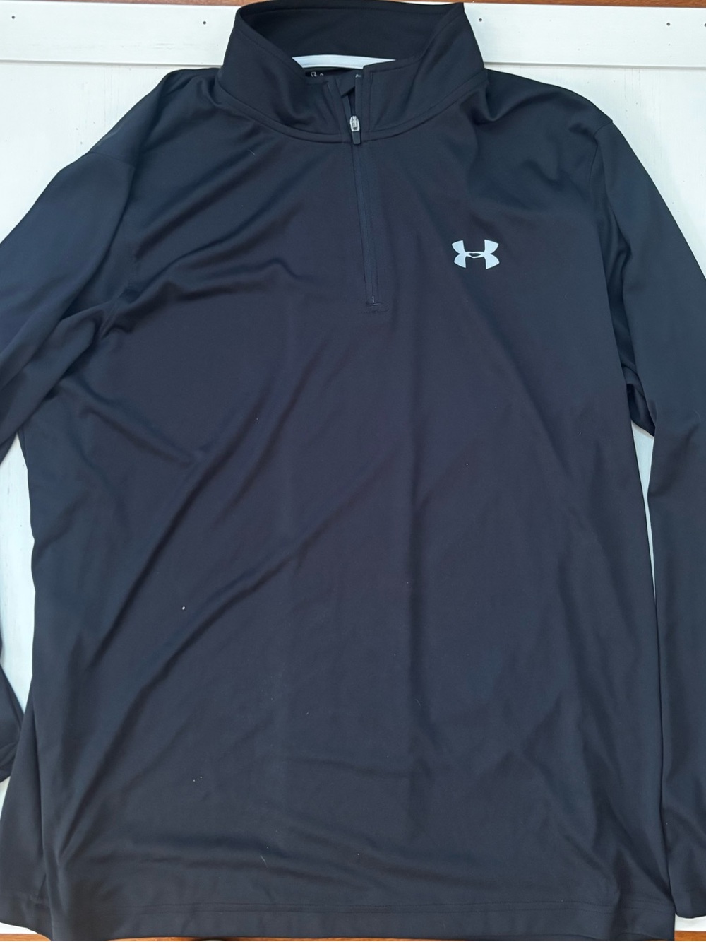 Under Armour HeatGear Black Loose Fit 1/4 Zip Long Sleeve Pullover XL